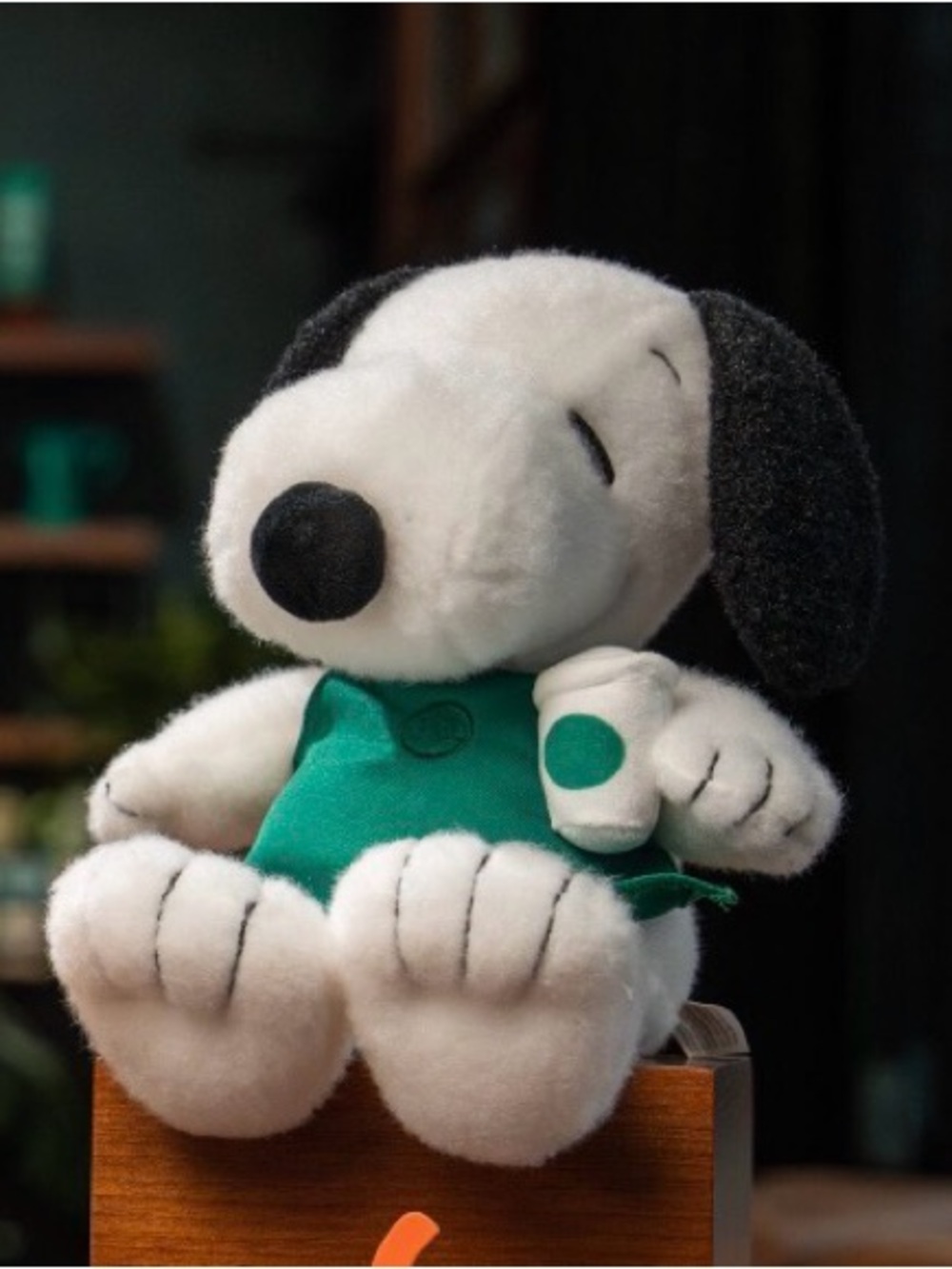 Starbucks Snoopy Barista Plush Dog Toy with Green Apron Outfit